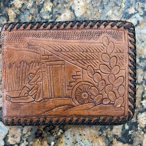 Handmade Stamped Art Leather Wallet
